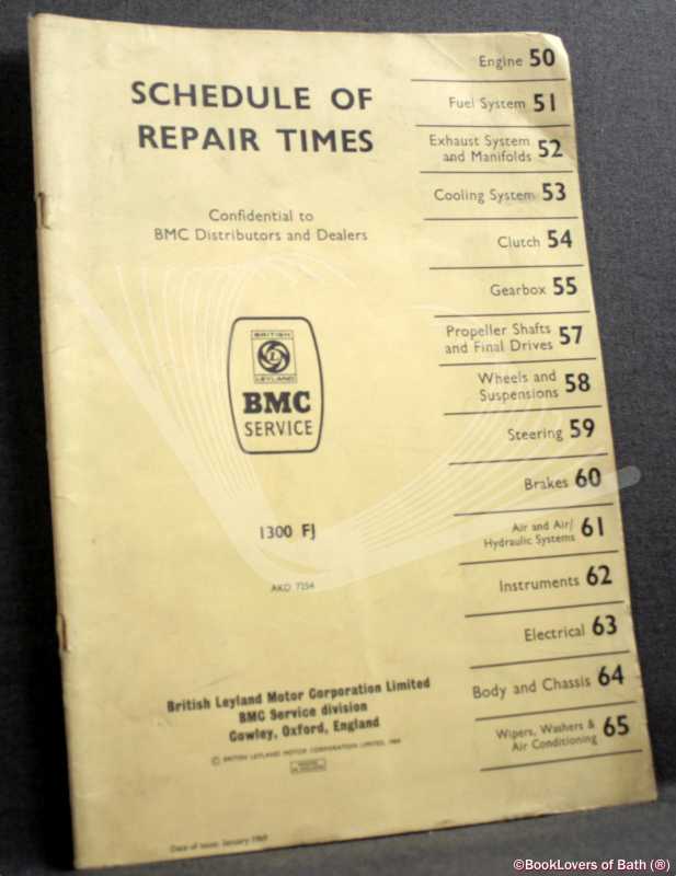 Schedule of Repair Times 1300 FJ; (1969) 1969 (Transport) - Afbeelding 1 van 1